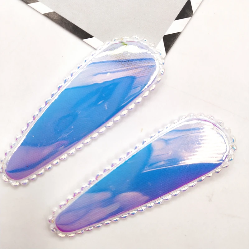 6 см 20 шт./лот зажим для волос из искусственной кожи с подкладкой блестящий чехол