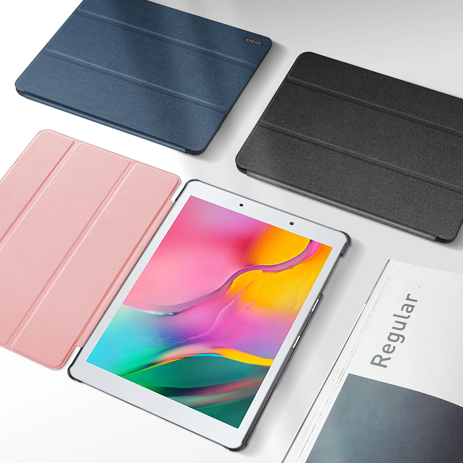 

Tablet Leather Case For Samsung Galaxy Tab A 8.0 T290/T295 Magnetic Closure DOMO Series Luxury Trifold Protective Case Cover