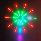 Светодиодная лента для фейерверков, гирлянда RGB с управлением музыкой, метеорная лампа сказочных цветов, свадьба, Рождество, украшение комнаты светильник вая лента