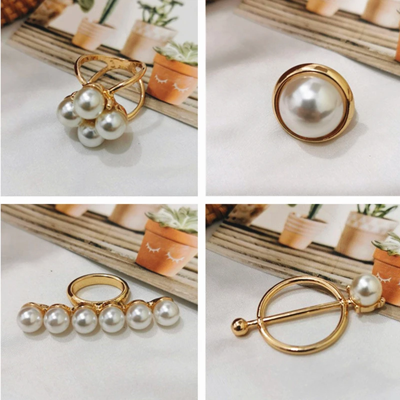 

Simulated Pearl Brooches Scarf Buckle Wedding Hoop Brooch For Women Holder Silk Shawl Buckle Ring Clip Scarf Jewelry Gift