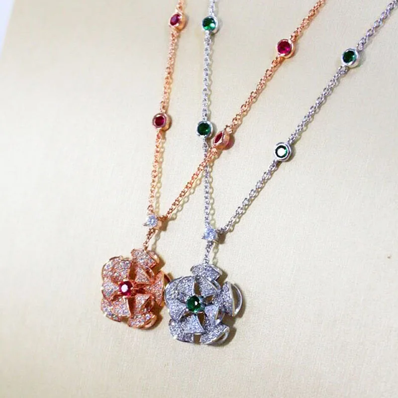 

Original Sterling Silver Necklace High Quality Fashion Zircon Petal Necklace Ladies Temperament Birthday Party Luxury Jewelry