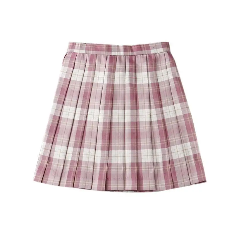 

Sweet Suits Women Jk Uniform Plaid Short Skirts Female White Long Sleeve Shirt Pink Pleated Skirts Girls Sailor Suit Women Sets