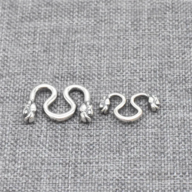 5pcs of 925 Sterling Silver Dragon M Shape Hook Clasps Connector for Bracelet Necklace