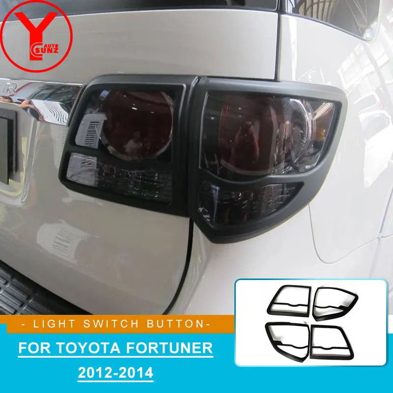 Cubierta de luz trasera para Toyota hilux FORTUNER SW4 2012 2013 2014 ABS, accesorios de estilo de coche negro, piezas para fortuner 2014 YCSUNZ