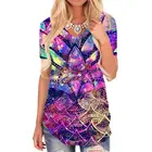 Брендовая красочная футболка Giyu, женские смешные футболки с ананасом, радужная женская футболка с принтом туманности, женская одежда в стиле панк-рок