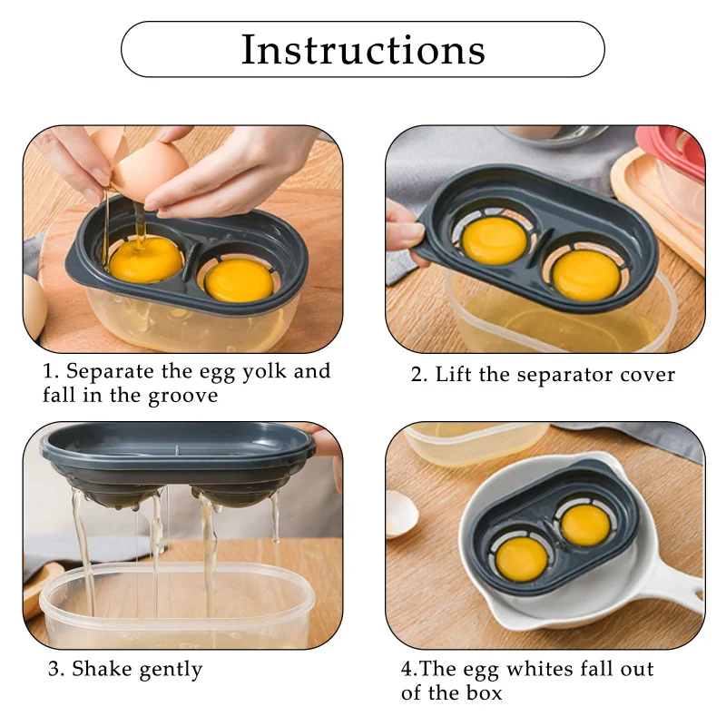 Пластиковый разделитель для яиц 3 цвета белый желток просеивание домашняя кухня