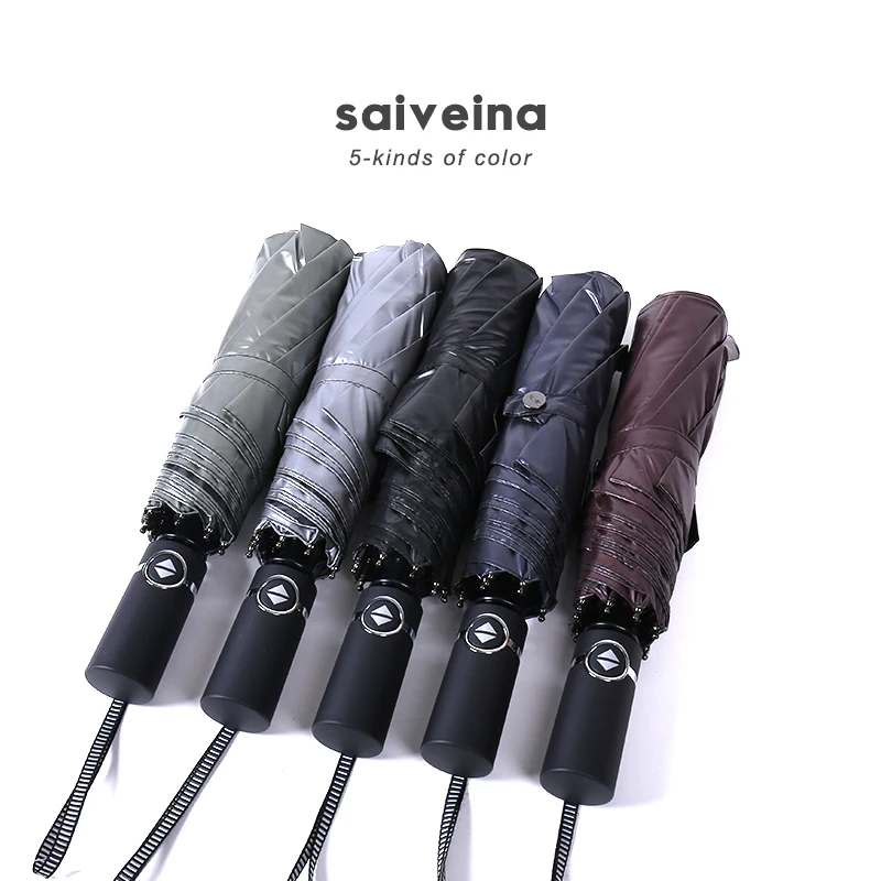 

Fully Automatic Three Fold Umbrella Portable Big Business Clear Rain Women Umbrella Uv Protection Guarda Chuva Rain Gear EF50YS
