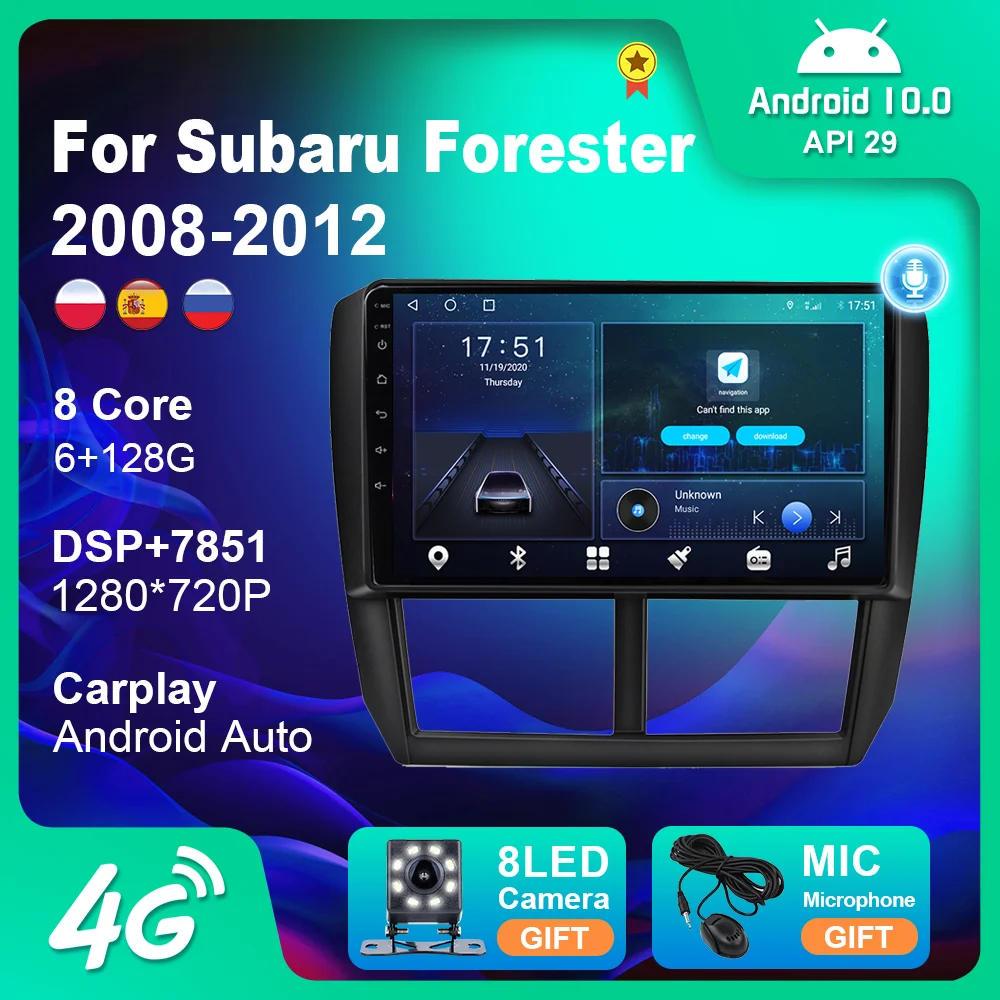 Автомагнитола для Subaru Forester 2008 2012 с Gps навигацией и сенсорным