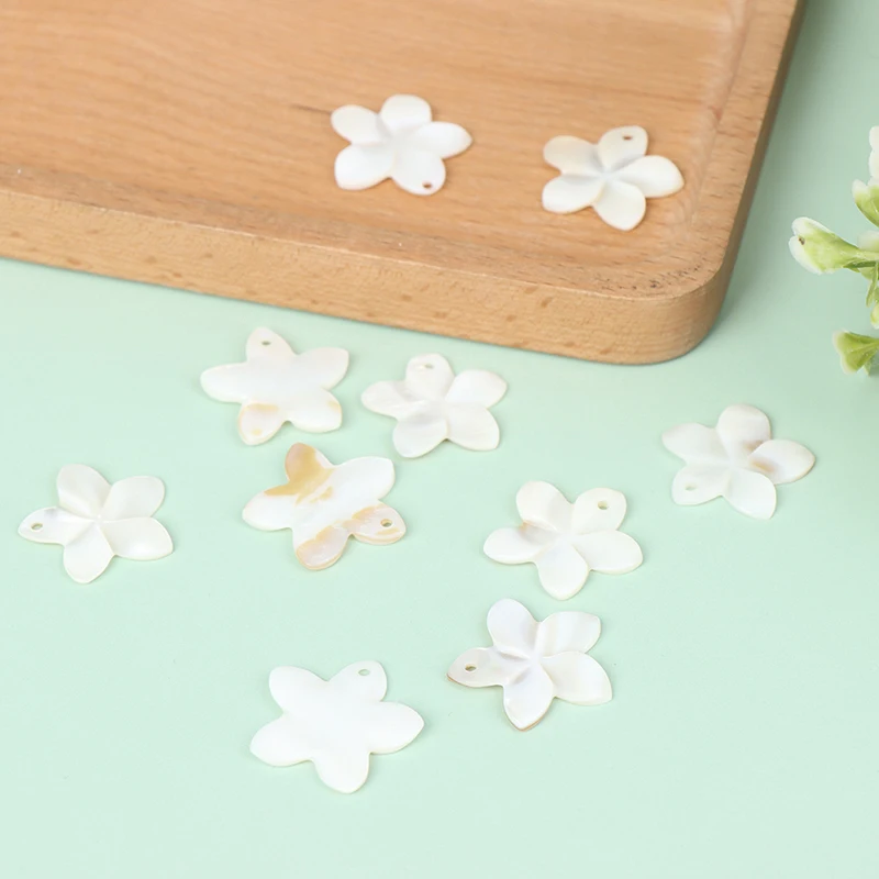 

Natural Flower White Flower Shell Pendant DIY Necklace Earring Jewelry Making for DIY Jewelry Making Craft Decor