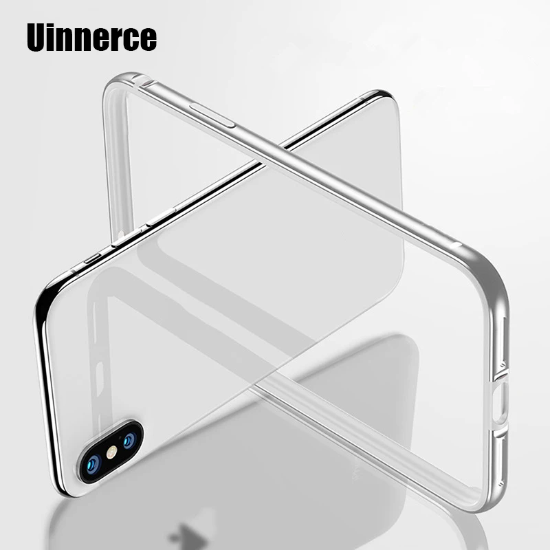 Ultra Slim Bumper Aluminum Metal Frame Hard Cover For iPhone XS X 10 XR 8 7 6 6S Plus XS Max Case Coque Mobile Phone Accessories