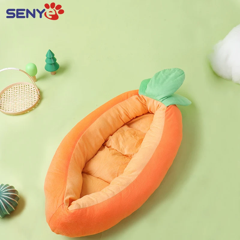 

Домик для домашних животных с морковкой, мягкий и удобный, подходит для всех сезонов и легко чистить вольер для кошек и искусств