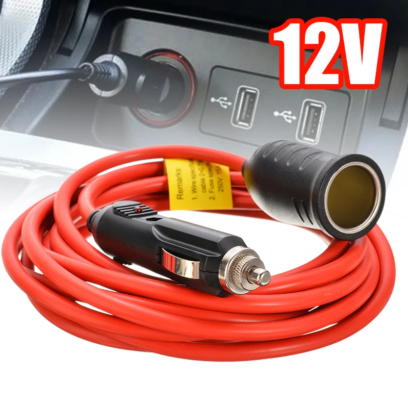 

12V Car Cigarette Lighter Extension Cable Plug with 10A Fuse 3.6M Fuse Lead Charger Socket Adapter Heavy Duty Power Extend Cable