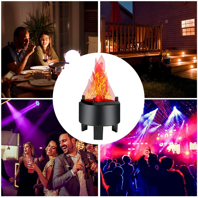

LED Fire Flame Effect Light Artificial Electric Flicker Campfire Lamp Party Decor Supplies for Bar Stage Home, US Plug