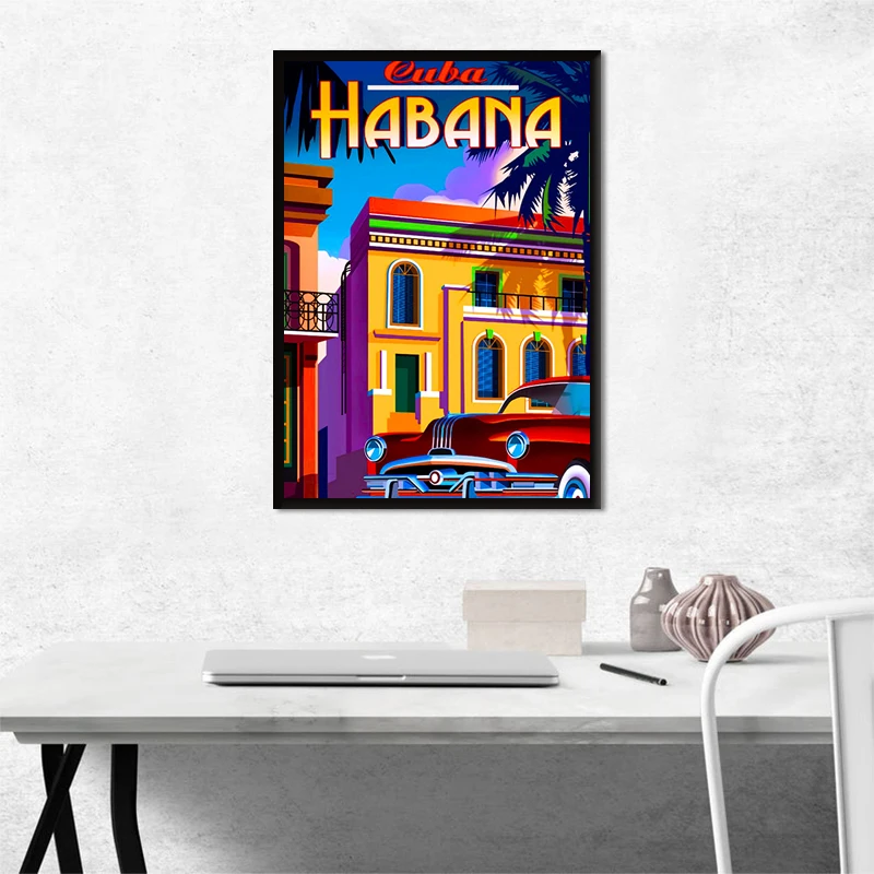 

Cuba Street Poster Canvas Painting Wall Art Print Poster Picture Decorative Painting Living Room Home Decoration
