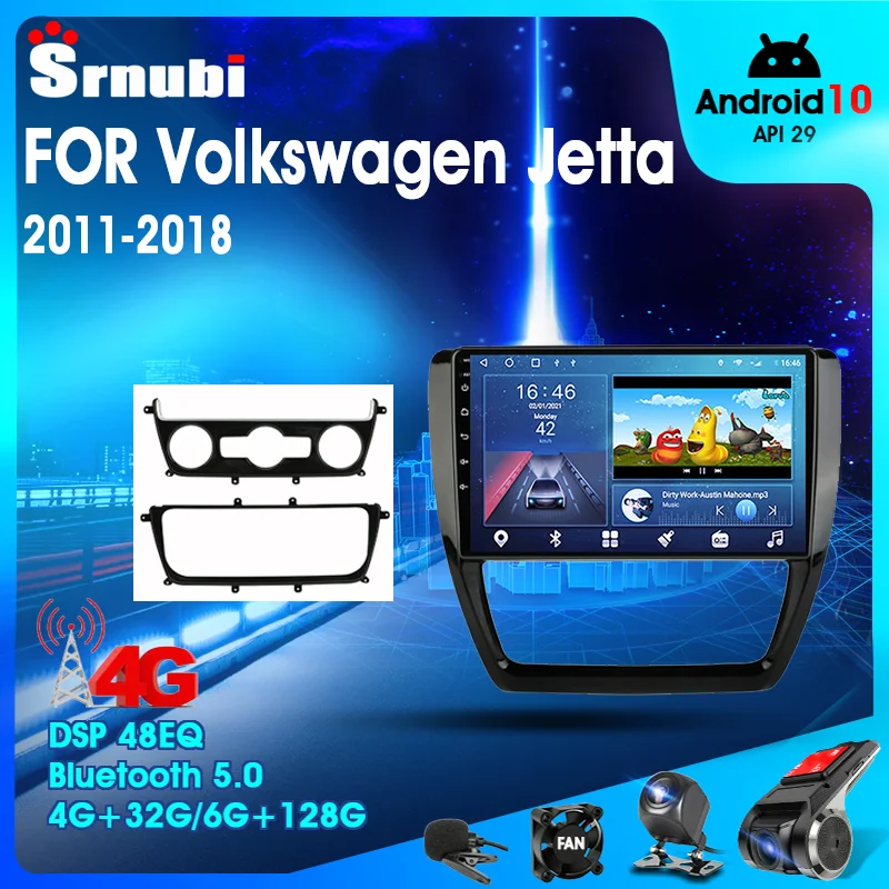 

Srnubi Android 10 автомобильное радио для Volkswagen Jetta 2011-2018 мультимедийный видеоплеер 2 Din GPS навигация Carplay DVD головное устройство