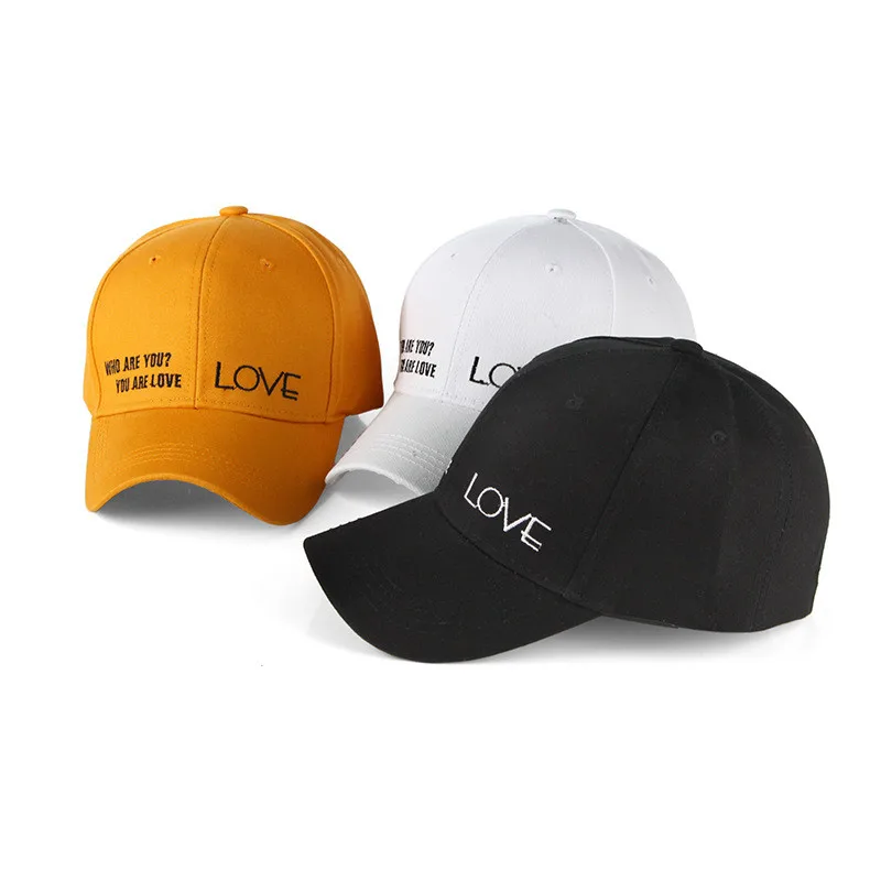 LOVE хлопковая унисекс регулируемая бейсболка s текст с вышивкой для женщин
