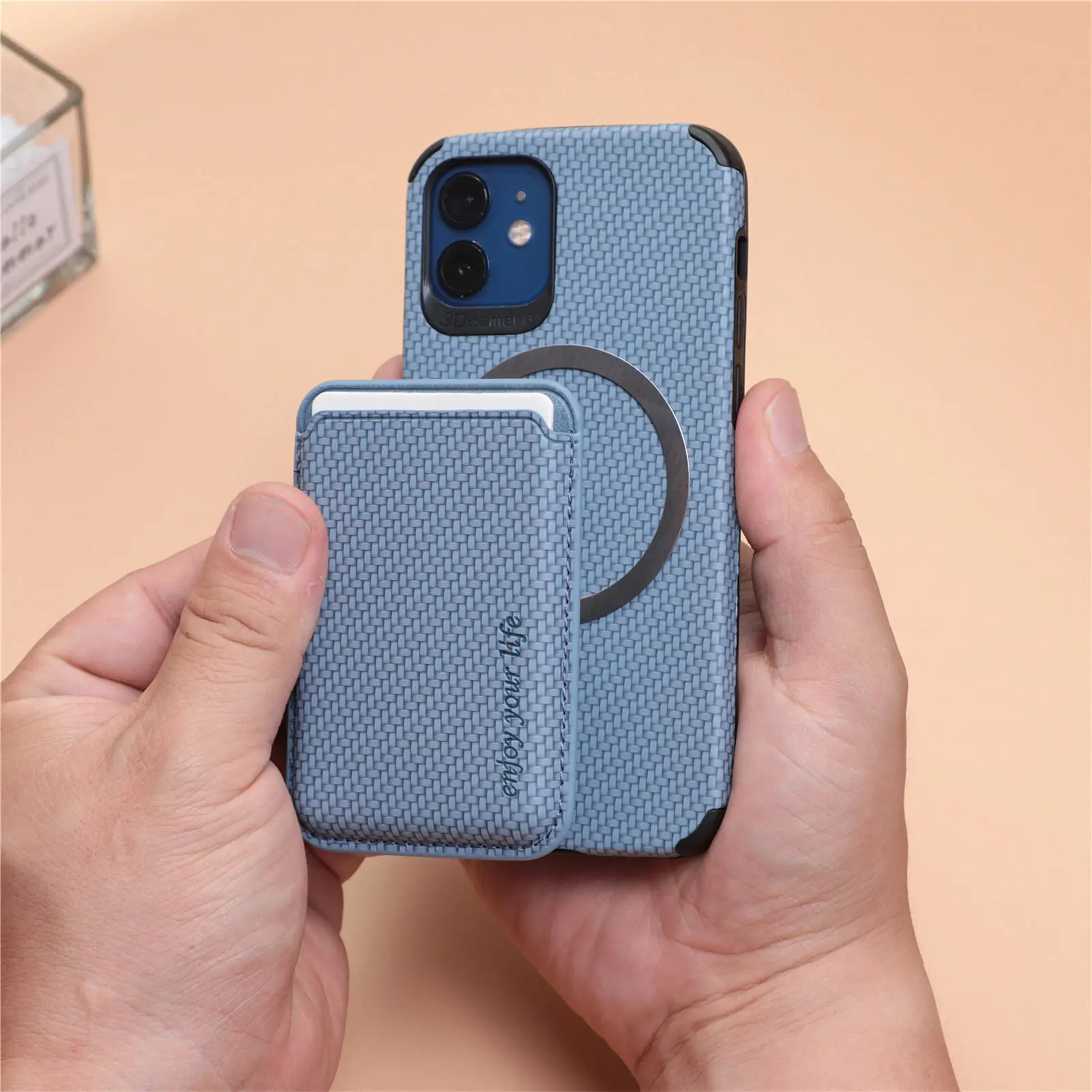 

Fiber Texture Pu Leather Phone Case For iPhone 13 12 Mini 11 Pro XS Max XR X 8 7 Plus SE 2020 Magnetic Card Holder Cover Case