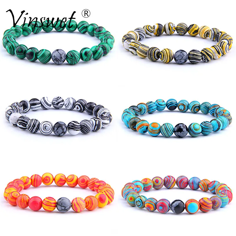 Браслеты для женщин и мужчин браслеты из камней бисера Малахита ниток амулетный