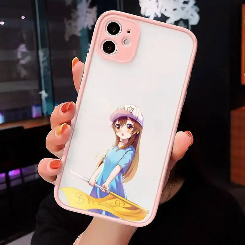 

Working cell anime Phone Case matte transparent For iphone 7 8 11 12 plus mini x xs xr pro max cover