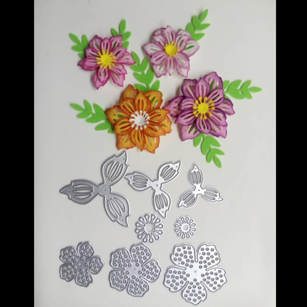 New 3D Flowers metal cutting die scrapbook paper gift card DIY decorative mold template