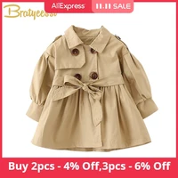 fashion baby coat with belt cotton autumn spring baby girl clothes solid color infant jacket baby girl coat 2 colors