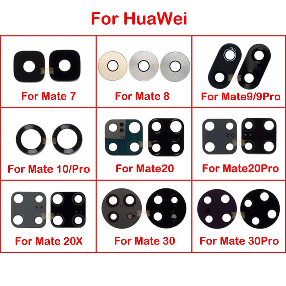 

10 шт. объектив задней камеры для HuaWei Mate7 8 S 9 10 20X30 Pro стеклянная крышка Запасные части