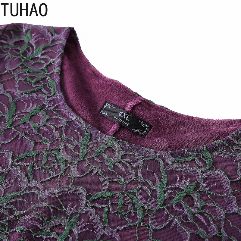 TUHAO элегантные 10XL 8XL 6XL 4XL для женщин размера плюс бархат рубашки рубашка осень