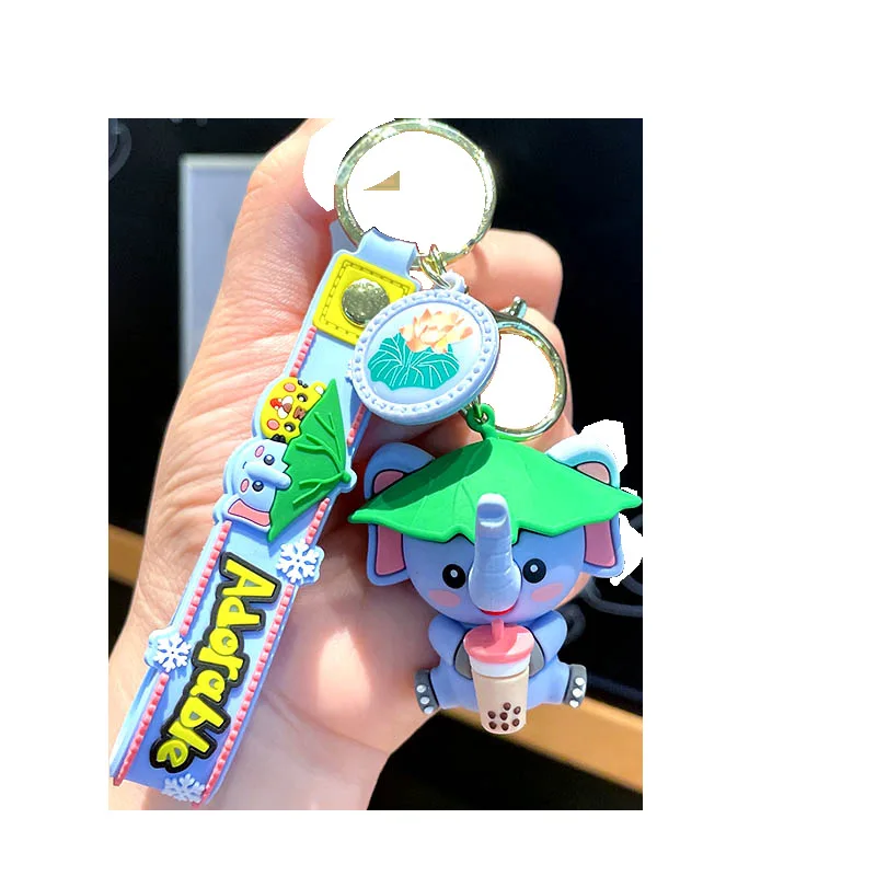 Креативный мультяшный мягкий брелок для ключей автомобиля в виде листика лотоса