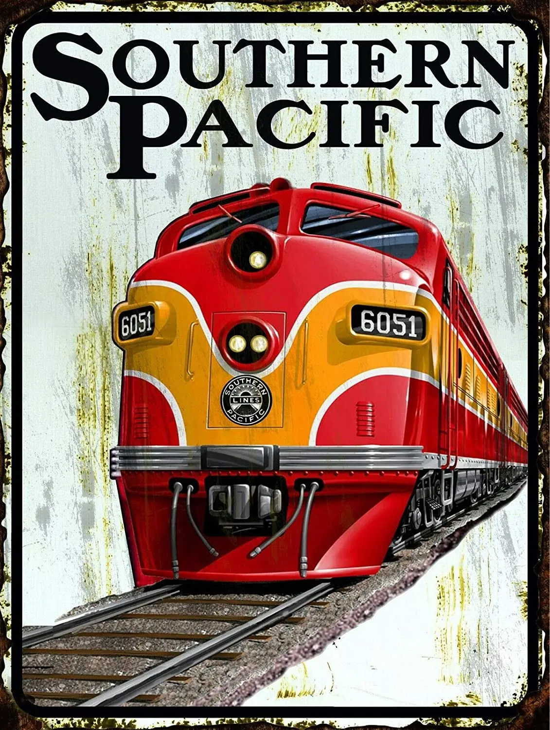 

Southern Pacific Railroad Vintage Retro Metal Tin Sign Wall Decor Kitchen Garage Restaurant Hotel Decor Gift Home Decoration