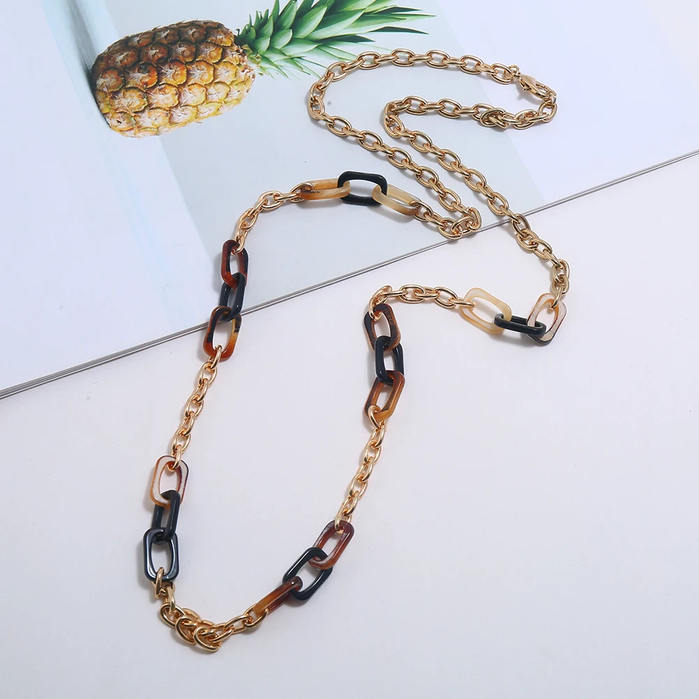 Крупная длинная акриловая цепочка-ожерелье женское Ювелирное колье Harajuku