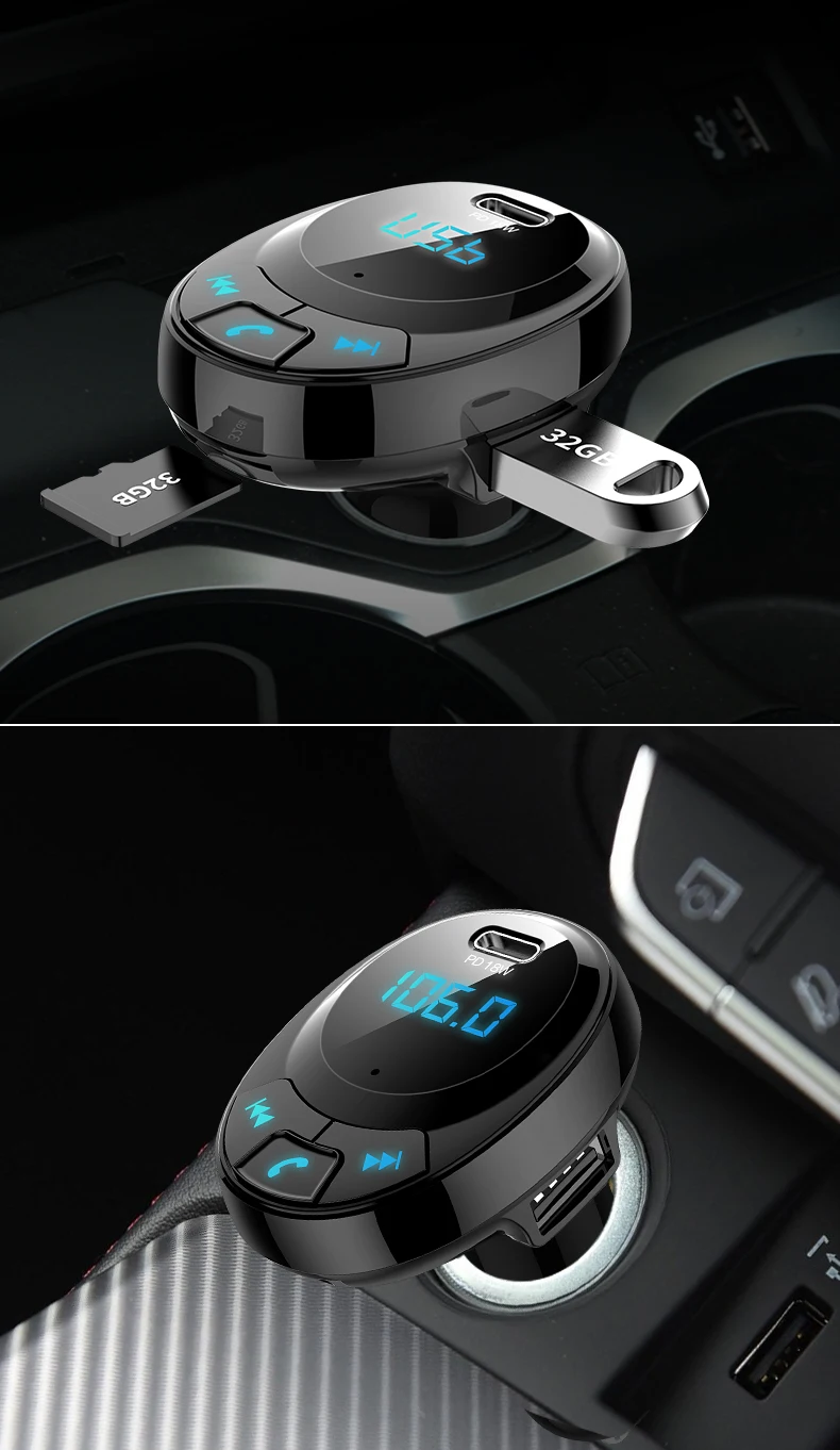 YIBEIKA автомобильное зарядное устройство с fm-передатчиком Bluetooth приемник 3.1A двойное автомобильное usb-устройство для зарядки телефона аудио mp3-плеер TF, Карта автомобильный комплект