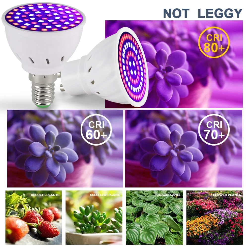 

10pcs LED Grow Full Spectrum Bulb 220V E27 E14 GU10 MR16 Hydroponic Greenhouses Indoor Phyto Lamp For Plant Seeds Flower Lamps