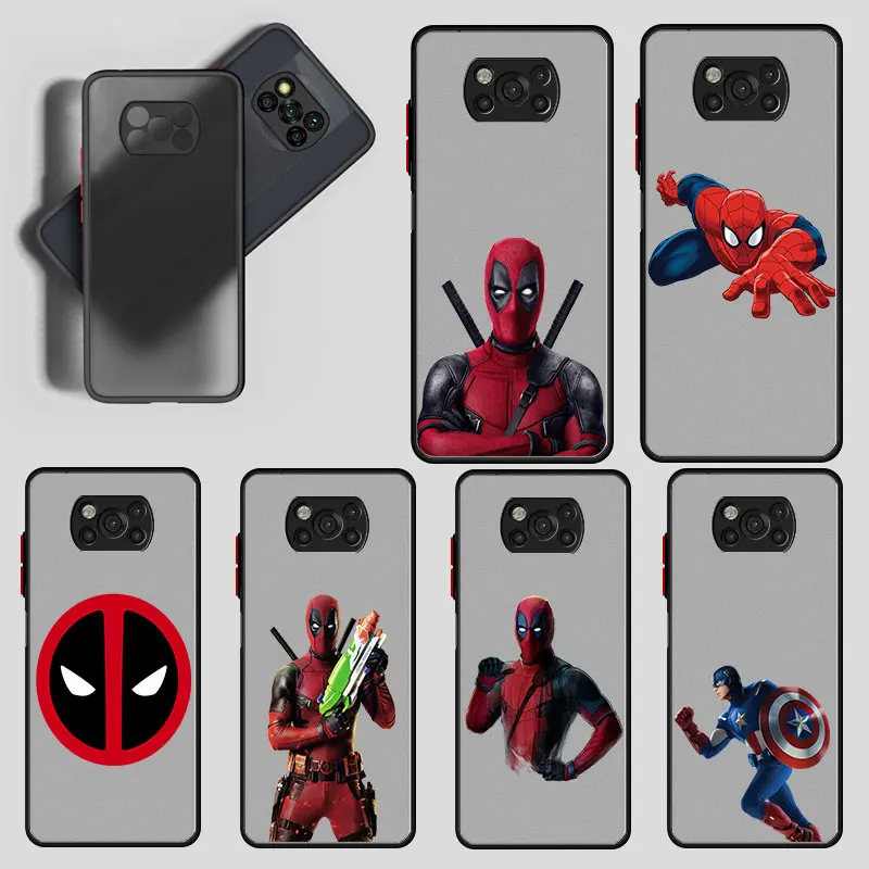 

Marvel Deadpool Skin Feel Matte Case For Xiaomi POCO X3 NFC X3 F2 M2 Pro 5G X2 F3 M3 Mi 11X 10T Note 10 Pro 11 10 Lite 9T 11i