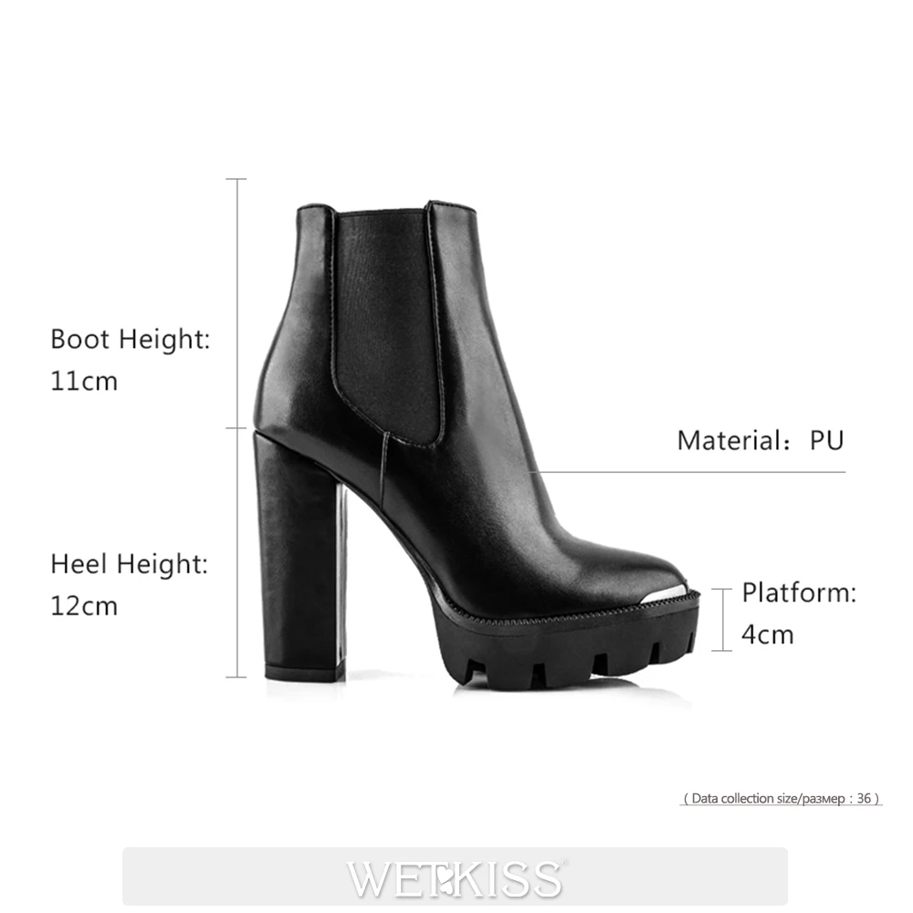 

WETKISS Design 2020 Latest Rivet Boot Women Ankle Boots Winter Boots Fashion Classic Women High Square Heel Platform Shoes Lady