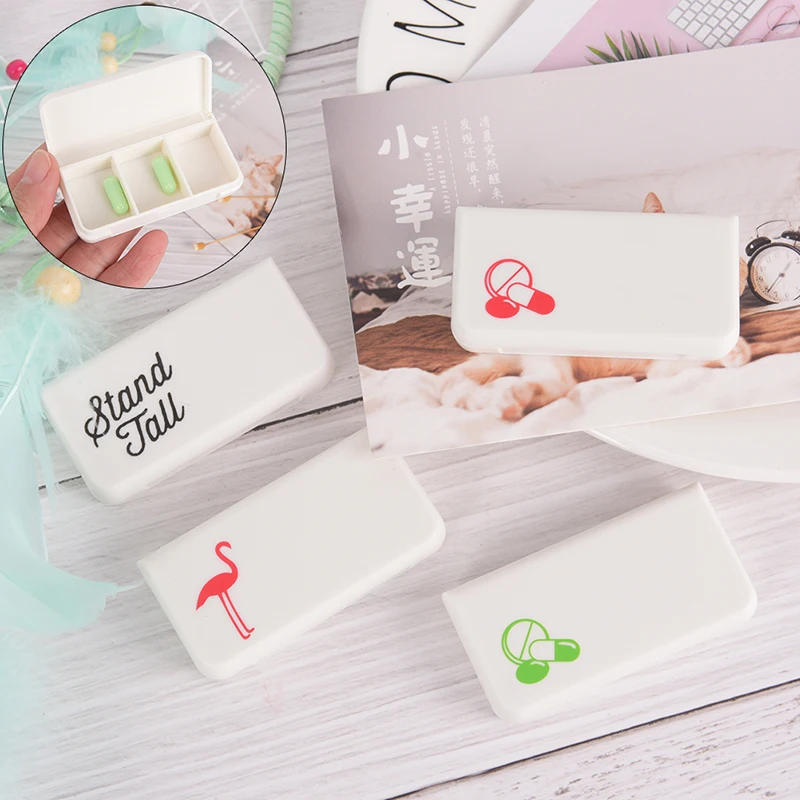 

Tablet Medicine Storage Dispenser Holder Three grid Compartment Travel Pill Box Organizer Health Care Tool