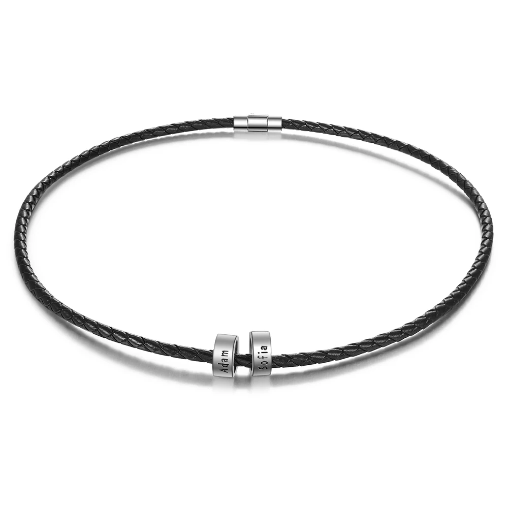 Персонализированные плетеные веревки ожерелье для мужчин и женщин