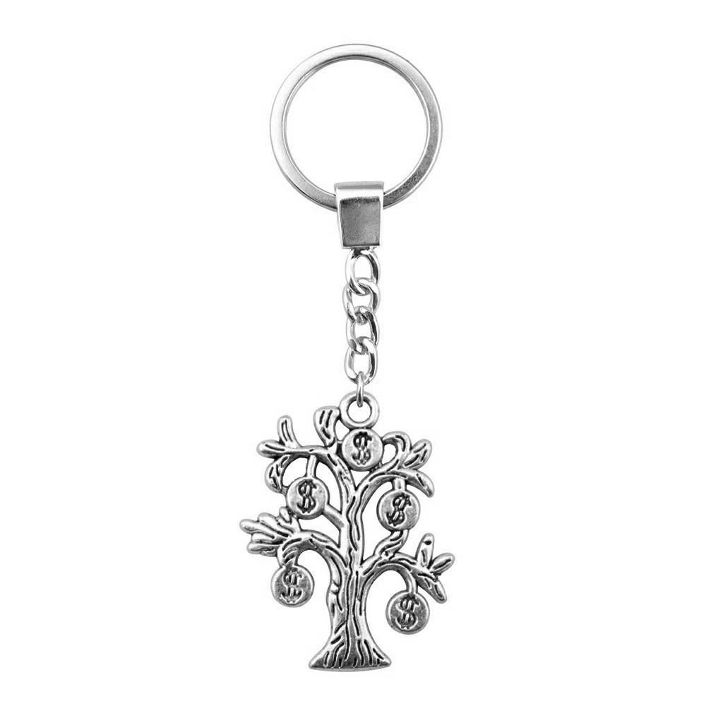 Fashion Antique Silver Color 29x22mm Money Tree Charms Pendants Key Chain Keyring For Men &amp Women | Украшения и аксессуары