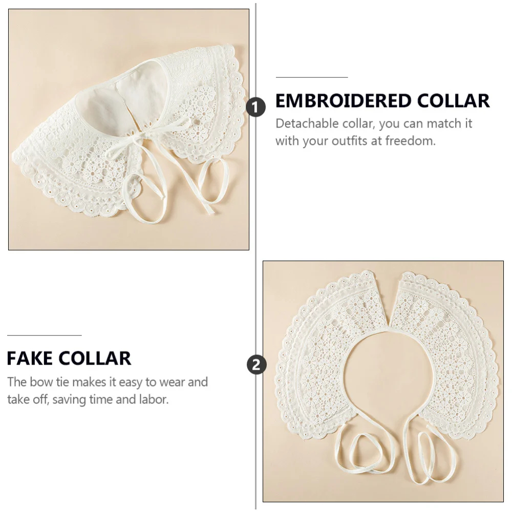 

1Pc Embroidery Collar Lace Shirt Collar Dress Neckline Clothing Accessory