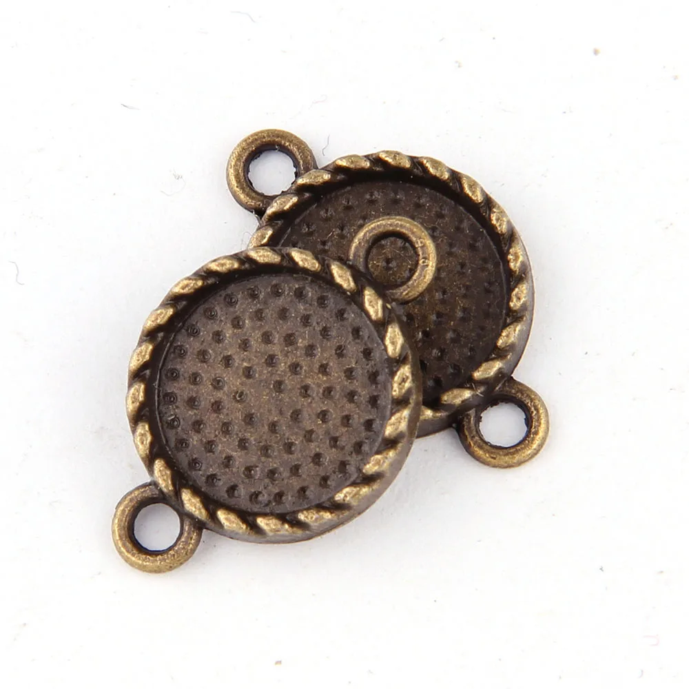 10 шт. античный бронзовый Круглый двойной подвесной 12 мм одиночный сплав нижний