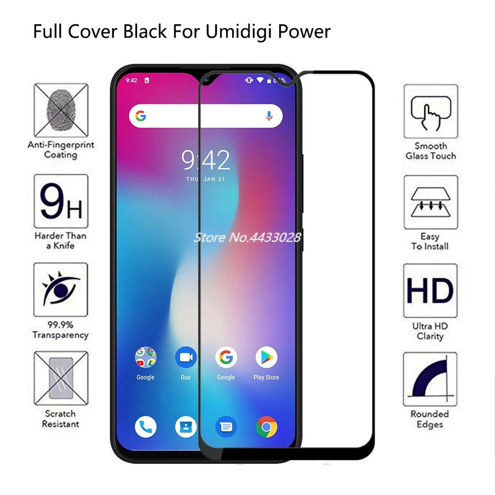 

Полное покрытие закаленное стекло для телефона Umidigi Umi Power полное покрытие от клея защитная пленка антибликовое стекло