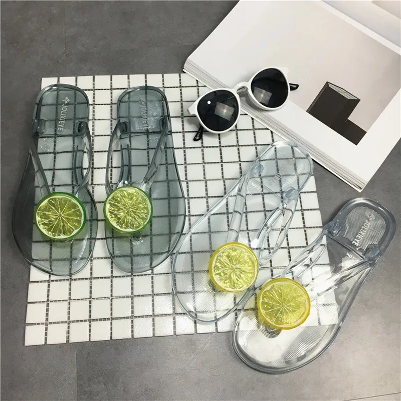 2021 корейские летние Новый стиль прозрачные силиконовые босоножки Женские сланцы