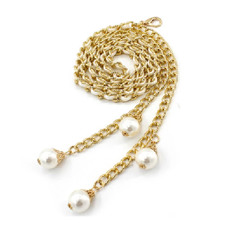 

Pearl Dress Belts Retro Fine Belt Metal Hook Belt Fashion Female Waistband Replacement Belt Korean Version Sweet Women Girdle