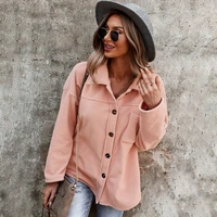 women lapel long sleeve single breasted cardigan warm loose casual coats solid color thick tops autumn winter fleece sweatshirts