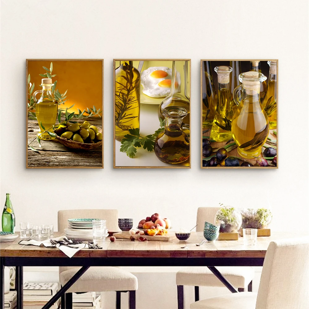 Плакат и принты свежий оливковый с зеленой оливковой маслом картины на холсте