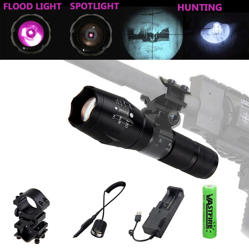 

Тактический Инфракрасный фонарик 850 нм, водонепроницаемый светодиодный охотничий фонарь, масштабируемый ИК охотничий фонарь ночного виден...