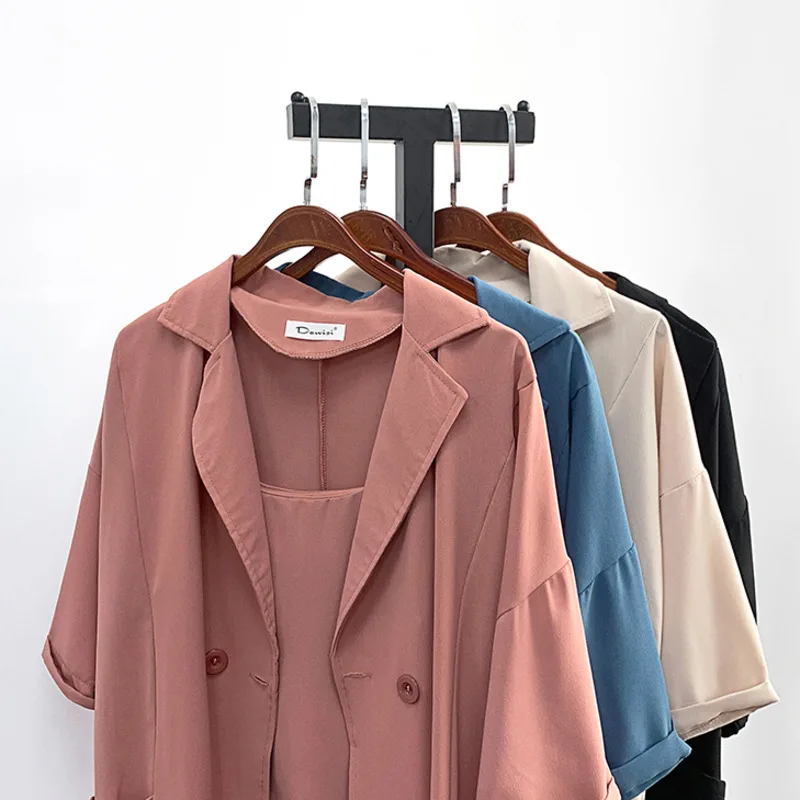 

2020 New Women set Summer autumn 3 Pieces Suits Blazers+Camisole+Shorts Casual Solid Jackets+Shorts Women Suits Elastic Wasit