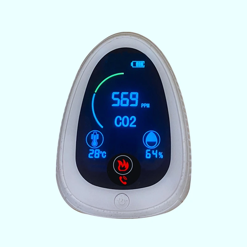 

Portable CO2 Monitor Indoor Gas Smoke Sensor Meter Detector with Temperature and Humidity