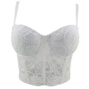 2020 Новый женский кружевной модный ночной клуб без рукавов танцевальная жилетка для выступлений уличный сексуальный бюстье кроп-топ