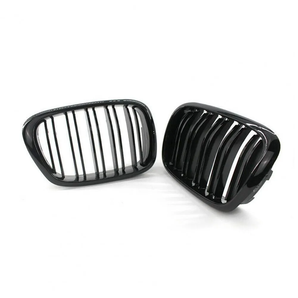

Решетки для BMW E39 5-Series 525 528 99-03, глянцевые черные двойные решетки для почек, автомобильные аксессуары, Высококачественная двухлинейная решет...