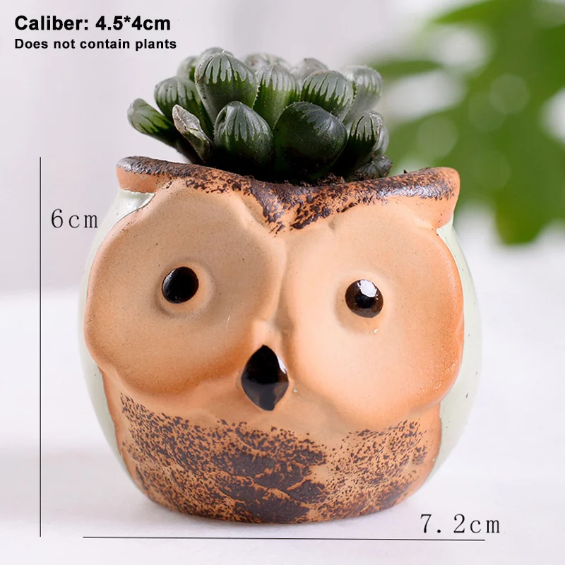 6 шт. горшок для цветов в форме совы макарон печь с переменным потоком глазури